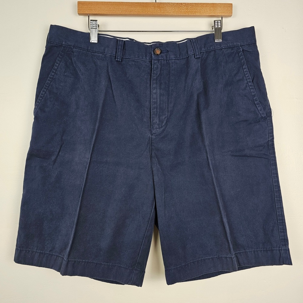 Tommy Hilfiger Chino Shorts Mens 38 Navy Blue Flat Front Cotton Classic Casual